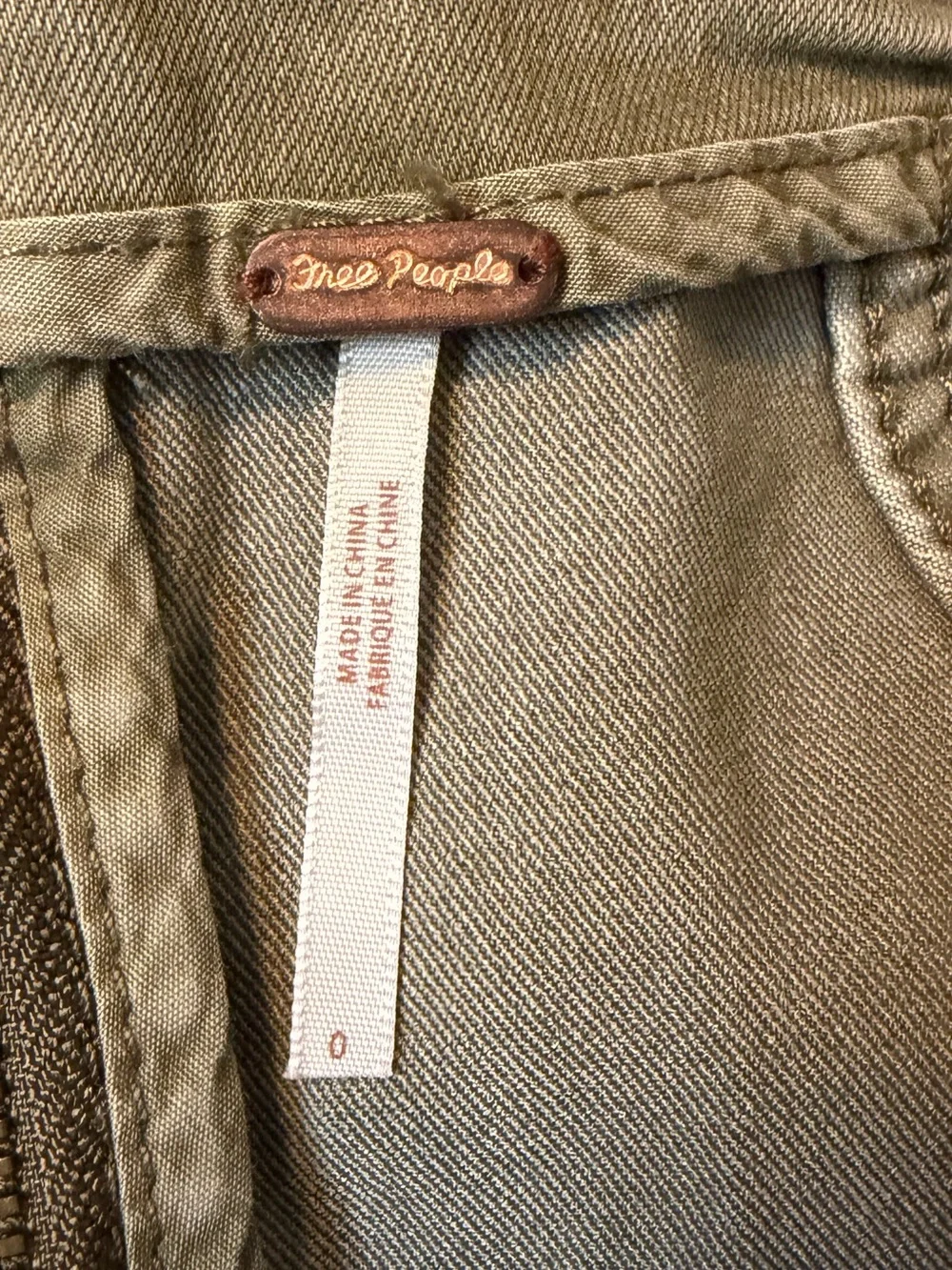 Free People Olive Green Panel Mini Skirt
